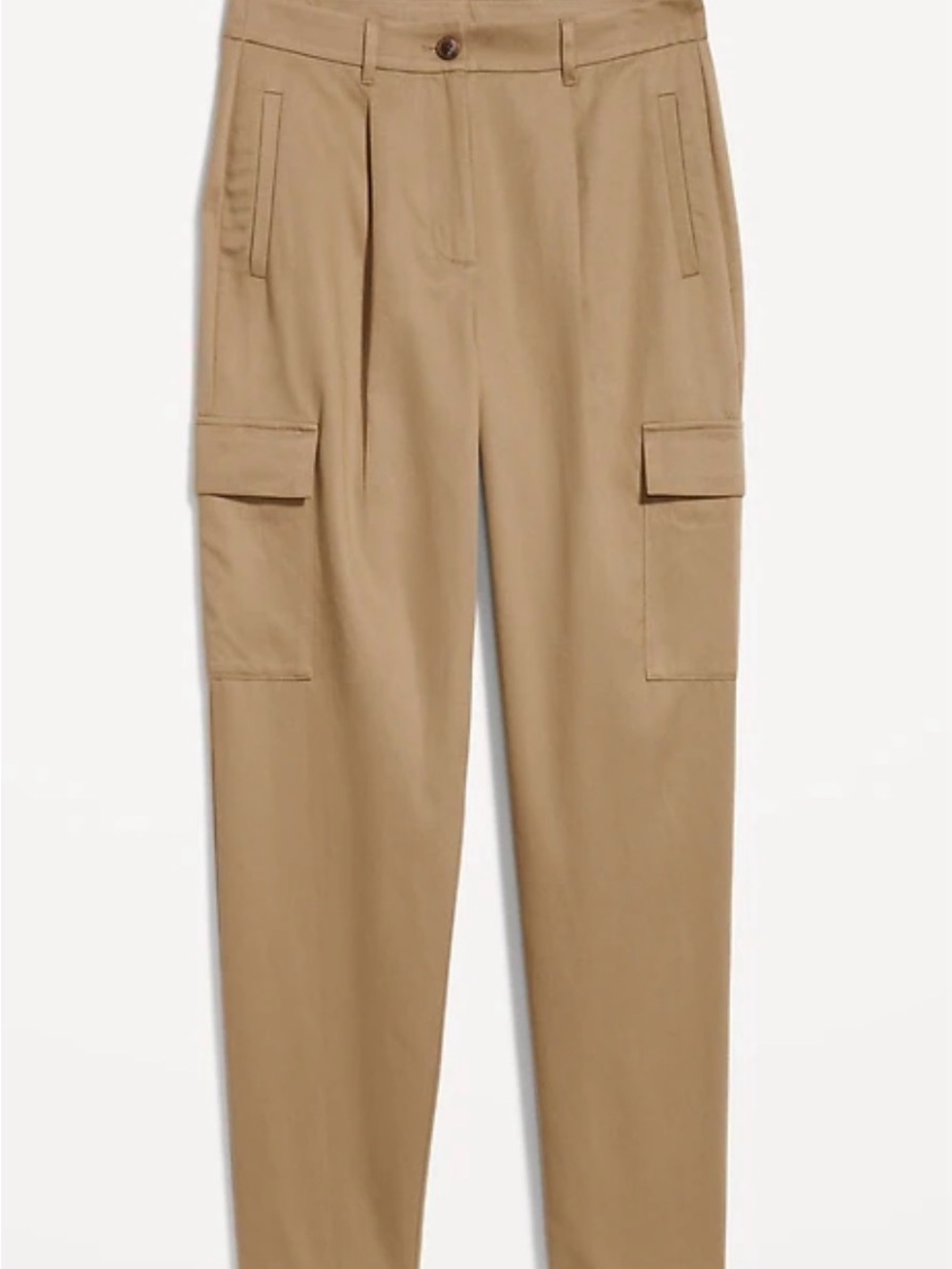 Old Navy Taylor Straight Trouser Cargo Pants | Extra High Rise | Khaki | Medium